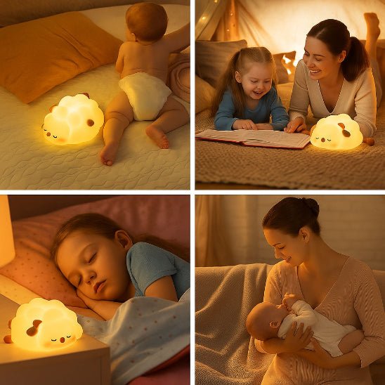 Veilleuse bébé mouton portable idéale pour voyage et déplacements