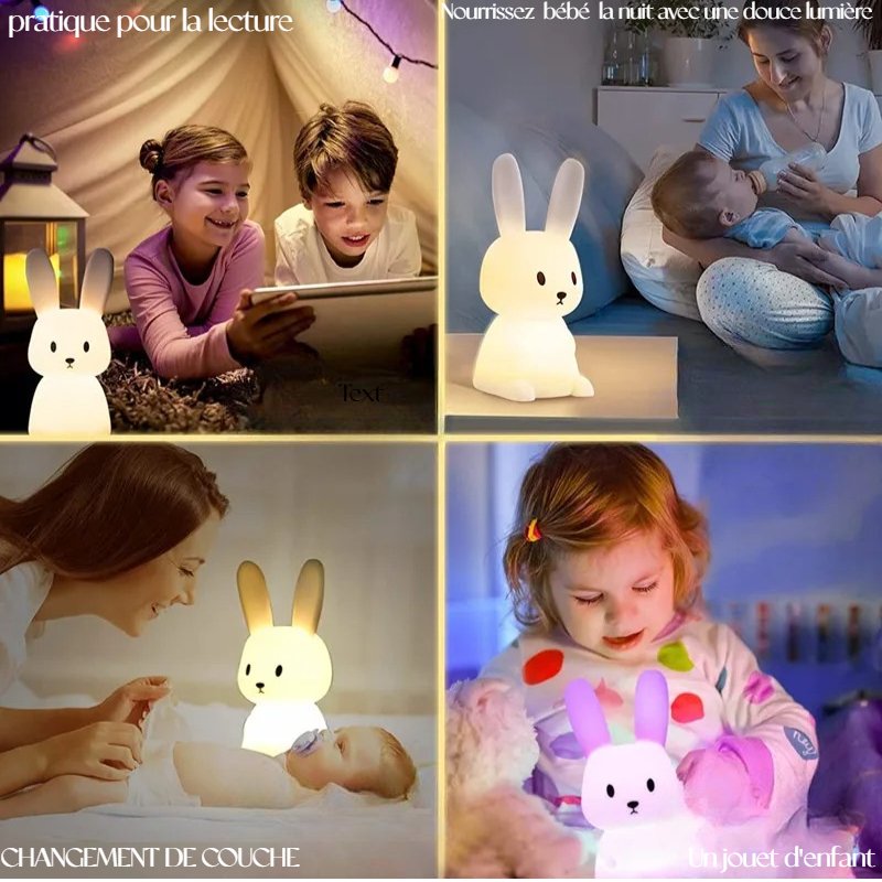 Veilleuse BEBE lapin en silicone pour chambre d'enfant - My choubidou time