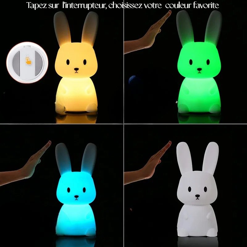 Veilleuse BEBE lapin en silicone pour chambre d'enfant - My choubidou time