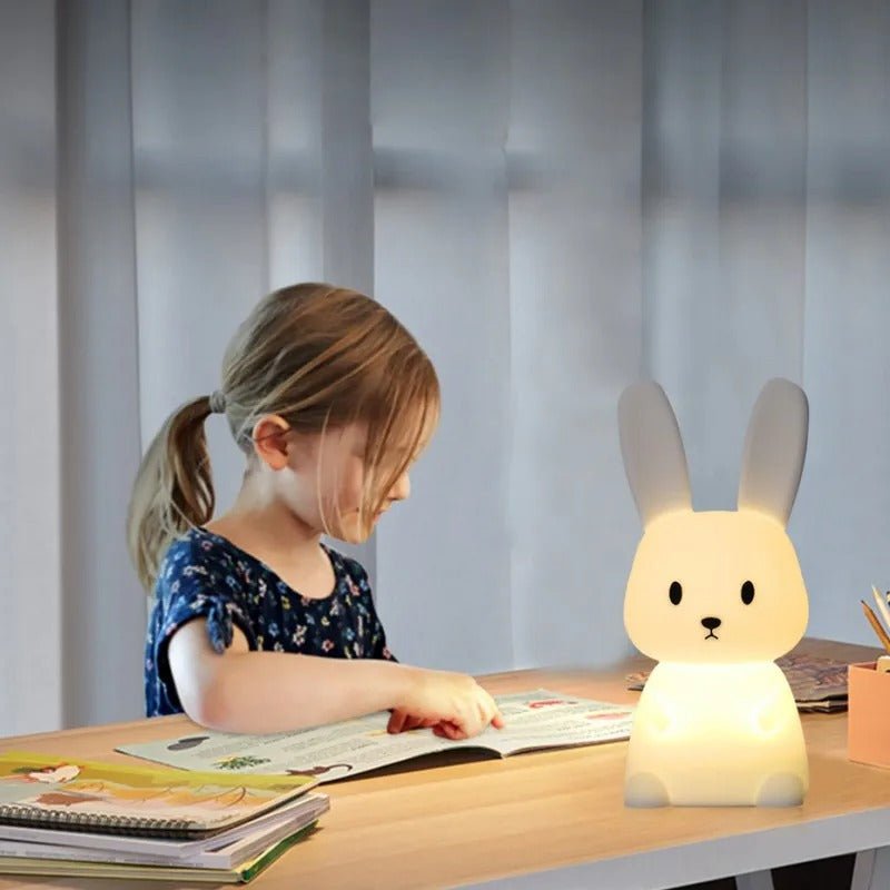Jolie veilleuse lapin en silicone, idée cadeau parfaite pour une naissance