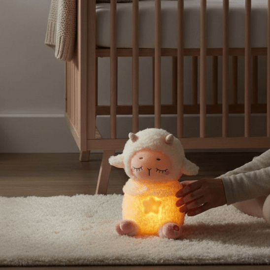 Veilleuse peluche mouton pour rassurer bébé durant la nuit