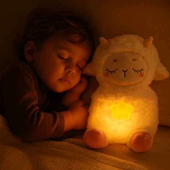 Peluche mouton veilleuse musicale et lumineuse pour apaiser bébé la nuit