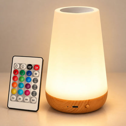 Veilleuse bébé rechargeable avec sa télécommande pour régler couleur et minuterie