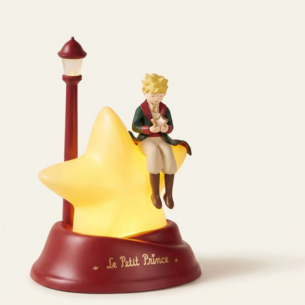 Veilleuse Le Petit Prince rechargeable avec étoile lumineuse et réverbère