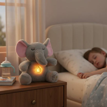Veilleuse Peluche Bébé Éléphant, idée cadeau naissance apaisante et utile