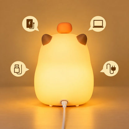 Veilleuse réveil enfant rechargeable par câble USB, vue arrière