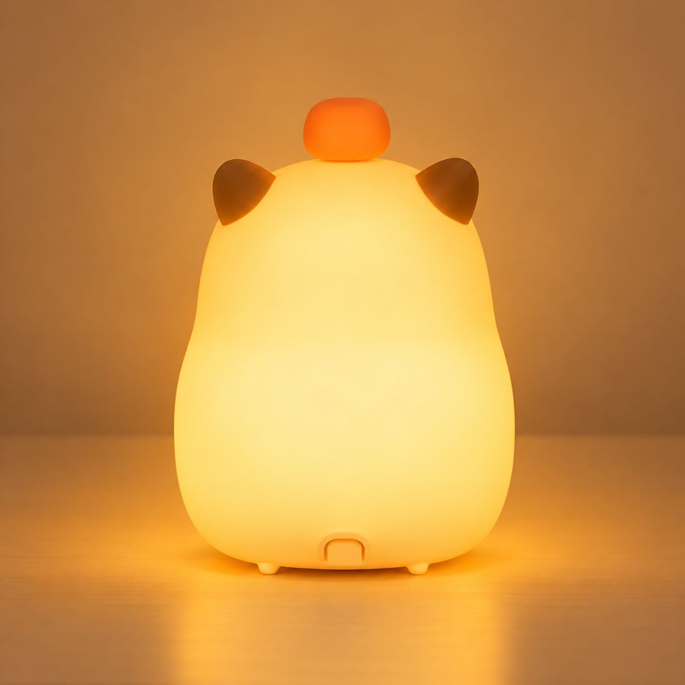 Vue arrière de la veilleuse réveil enfant en silicone doux